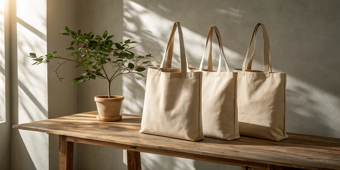 canvas tote bags in natural color, ideal for custom printing and wholesale