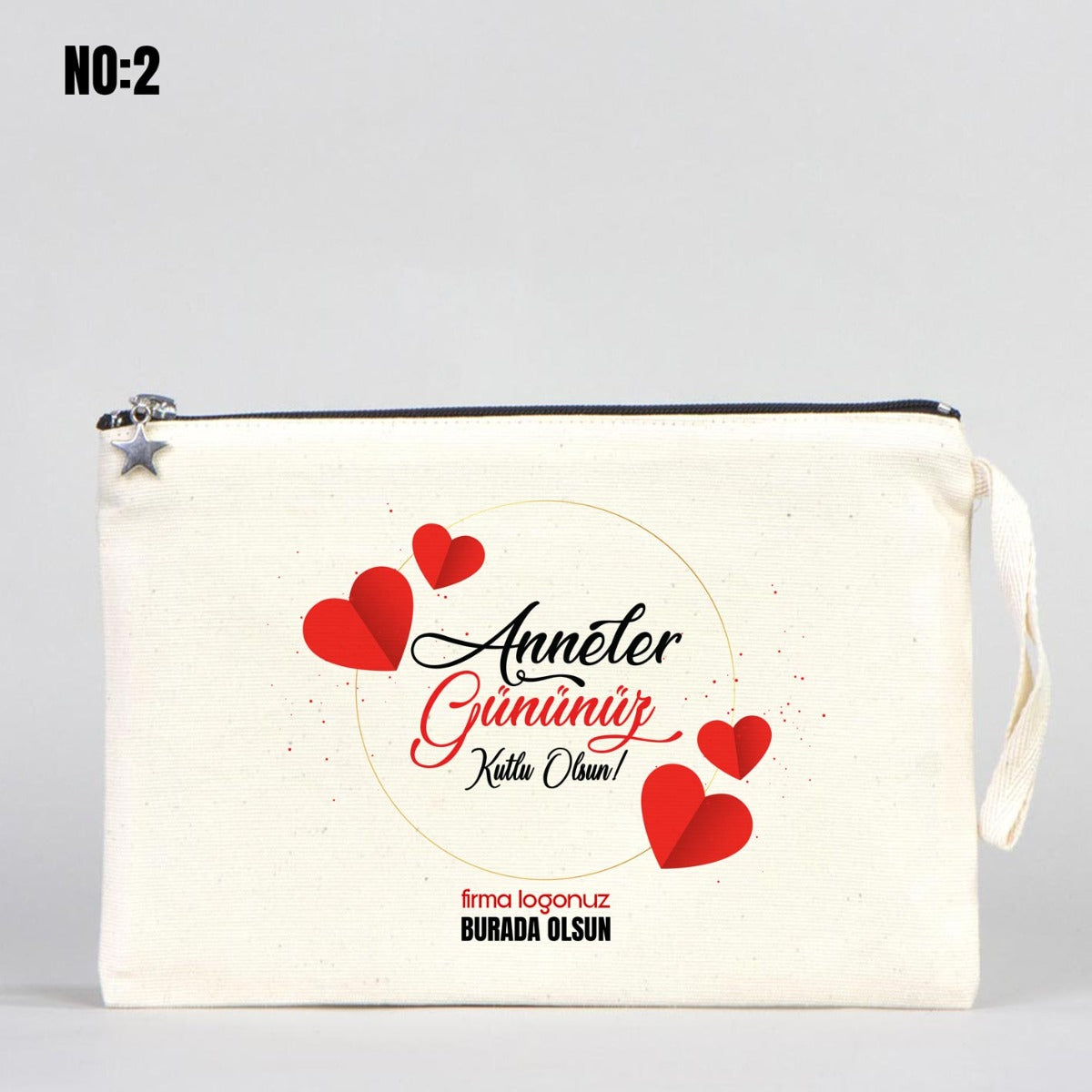 Lined Clutch Canvas Bag 25x18 cm - Mother's Day