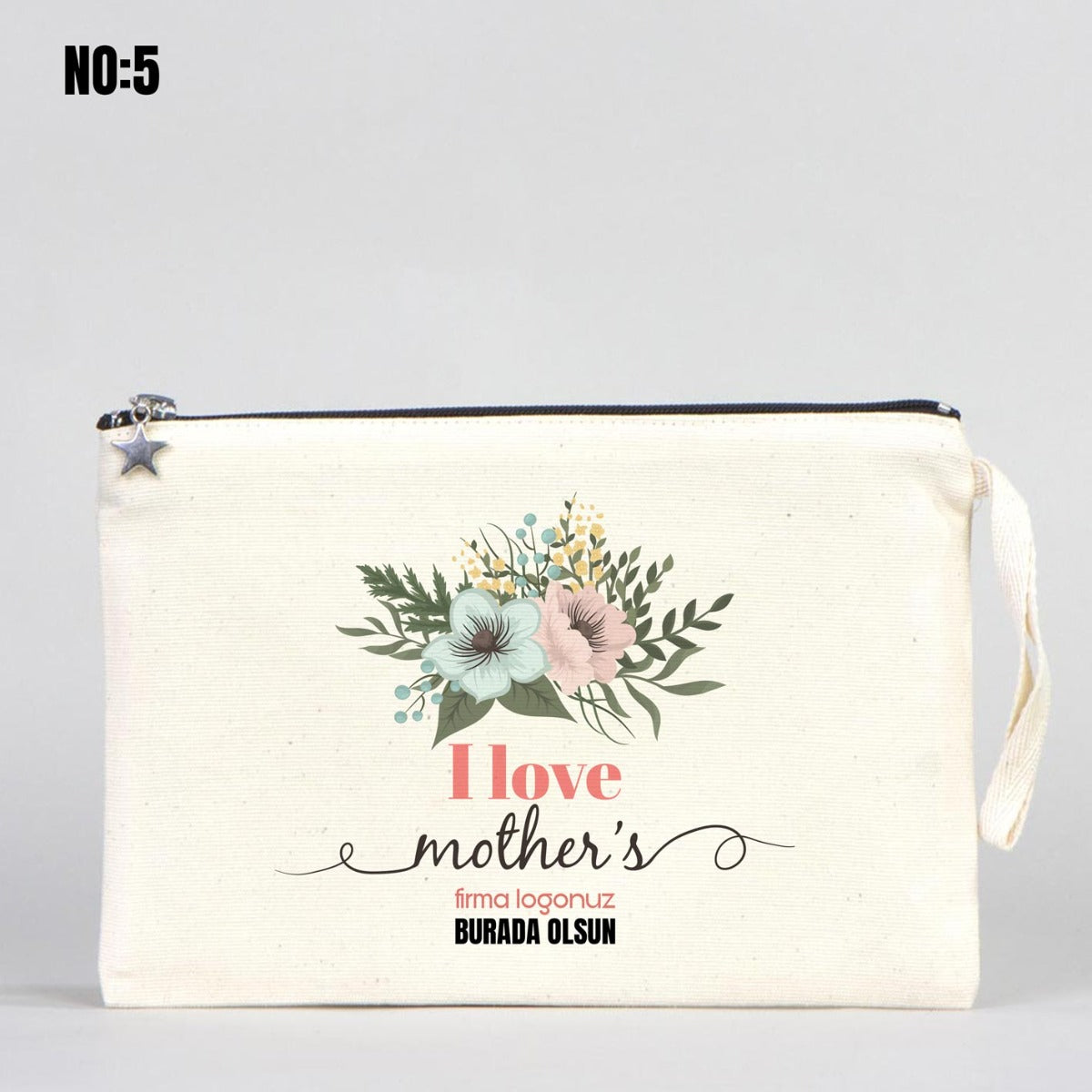 Lined Clutch Canvas Bag 25x18 cm - Mother's Day