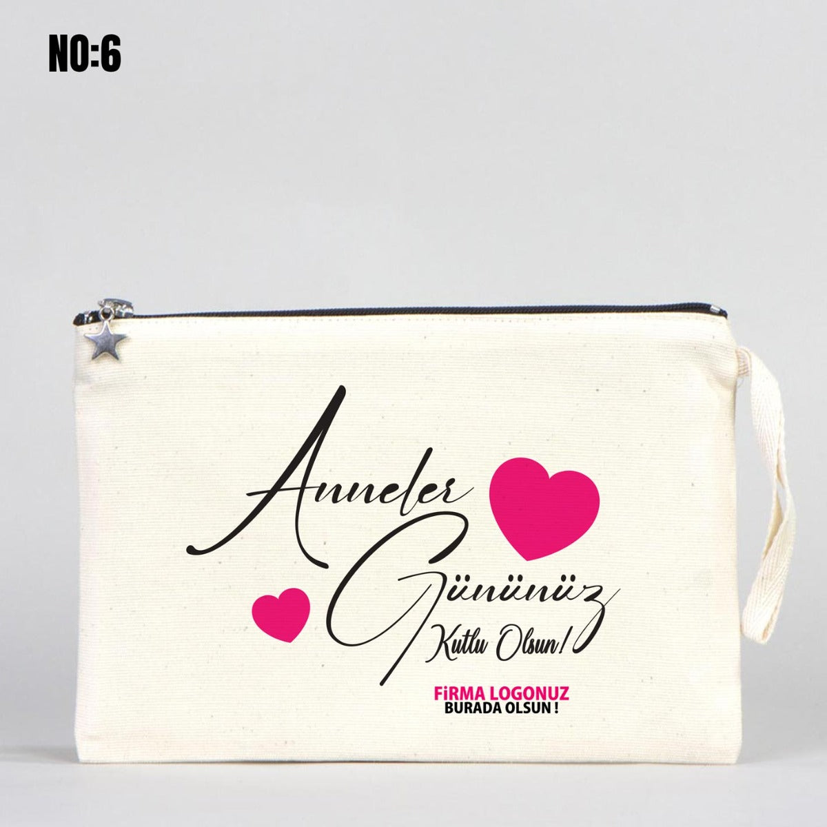 Lined Clutch Canvas Bag 25x18 cm - Mother's Day