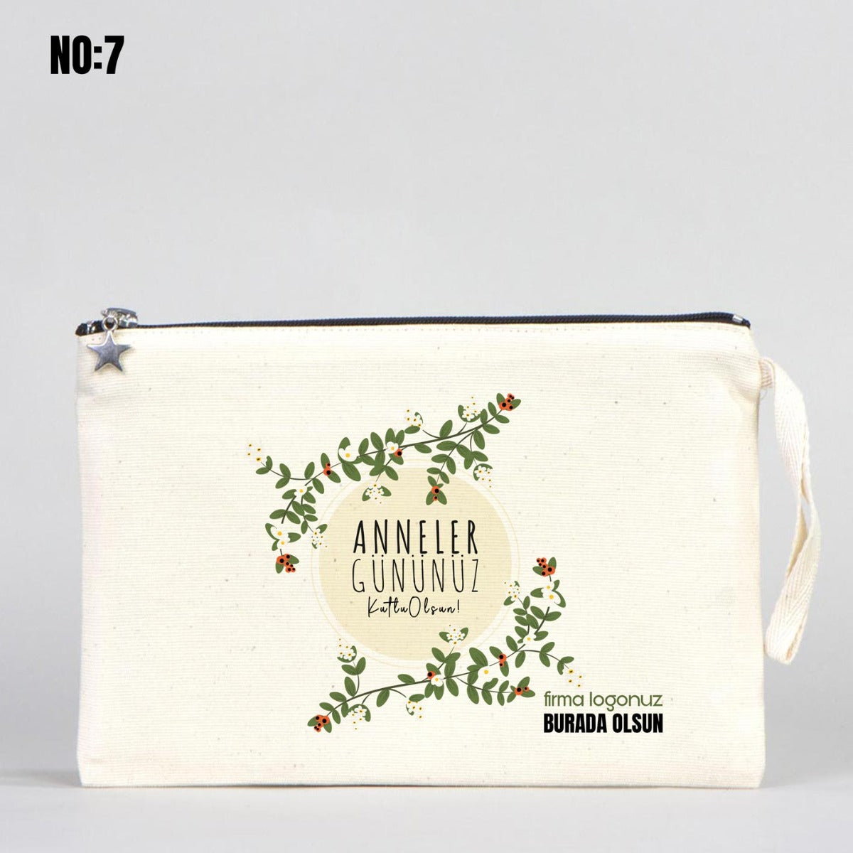 Lined Clutch Canvas Bag 25x18 cm - Mother's Day