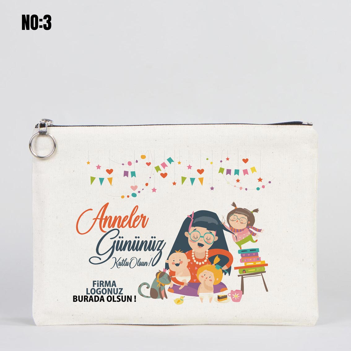 Lined Clutch Canvas Bag 12"W x 8"H (30 x 21 cm ) - Mother's Day