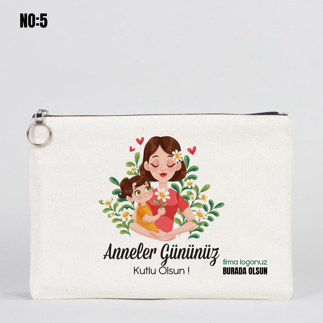 Lined Clutch Canvas Bag 12"W x 8"H (30 x 21 cm ) - Mother's Day