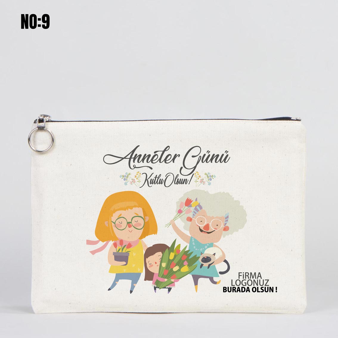 Lined Clutch Canvas Bag 12"W x 8"H (30 x 21 cm ) - Mother's Day