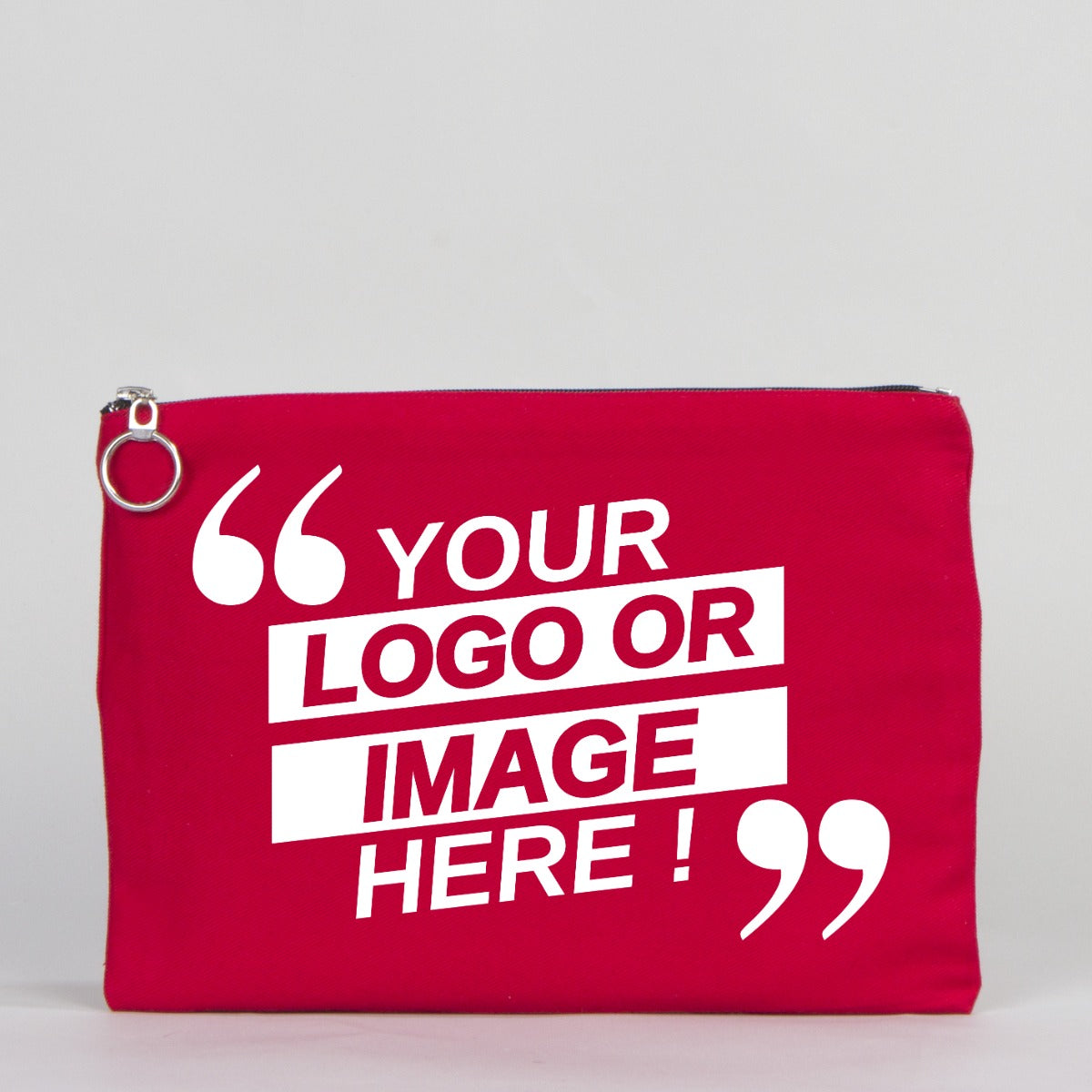 Red Ipad Portfolio Bag Lined 12"W x 8"H (30 cm x 21 cm) - (Customize)