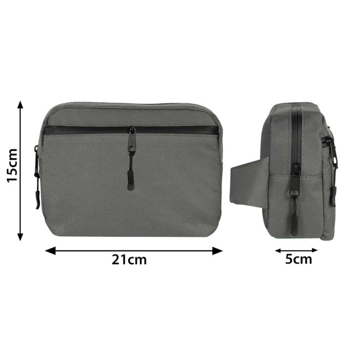 DynamicGo Diagonal Fanny Pack - Dark Gray 21x15x5 cm (Customizable)
