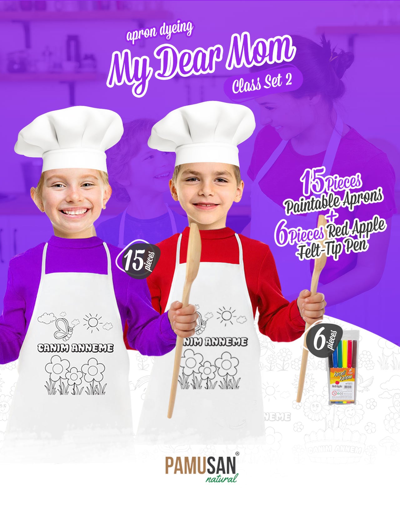 My Dear Mother, Apron Painting - Class Set - 2