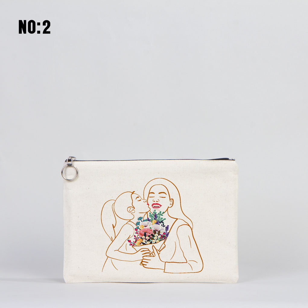 Lined Clutch Canvas Bag 12"W x 8"H (30 x 21 cm ) - Mother's Day