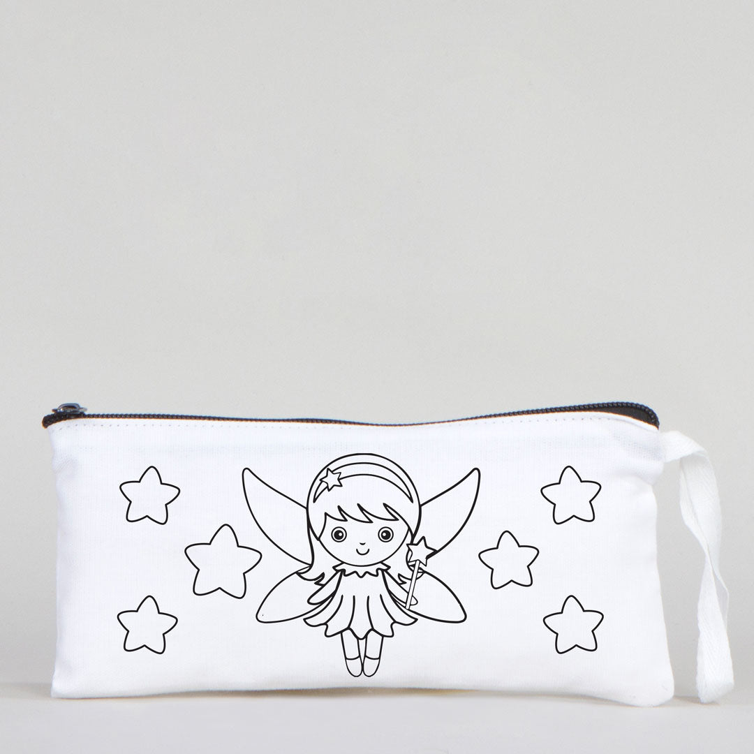 Dyeable Fabric Pencil Case 8" W x 4" H (21cm x 10cm) - Little Fairy