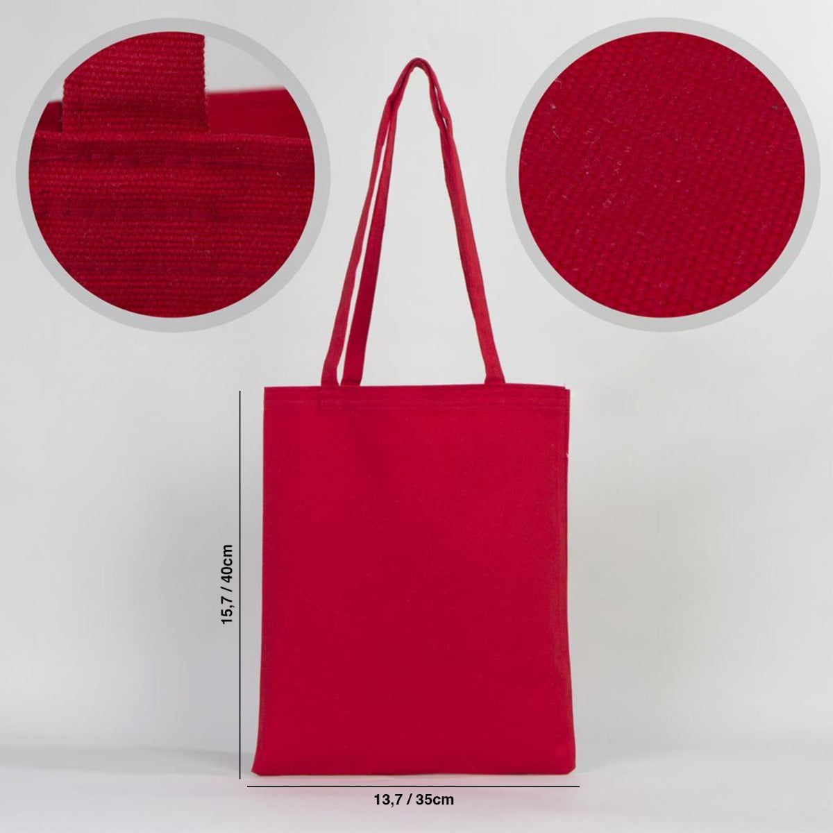 Red Canvas Bag 14"W x 16"H (35x40 cm)