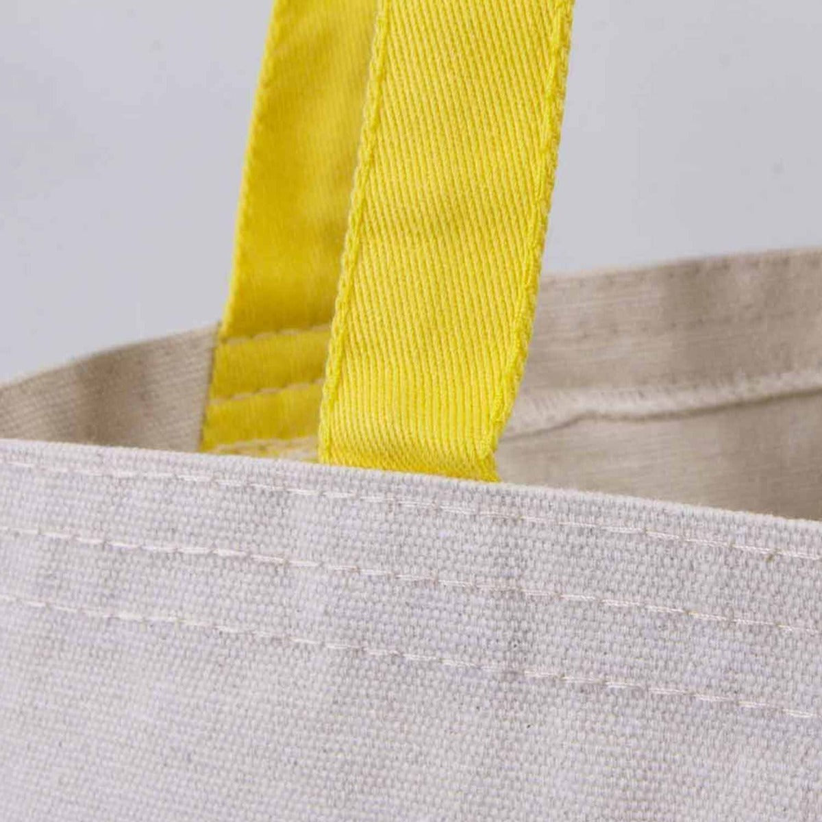 Canvas Bag Yellow Handle - 14"W x 16"H (35 cm x 40 cm) Inner Pocket (Customize)