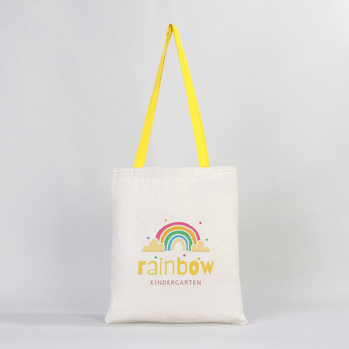 Canvas Bag Yellow Handle - 14"W x 16"H (35 cm x 40 cm) Inner Pocket (Customize)