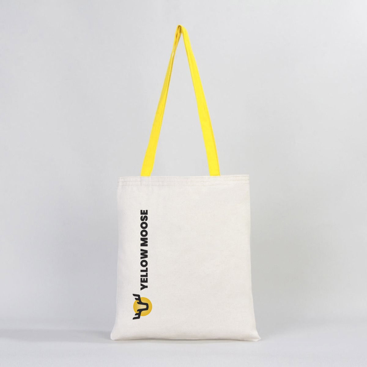 Canvas Bag Yellow Handle - 14"W x 16"H (35 cm x 40 cm) Inner Pocket (Customize)