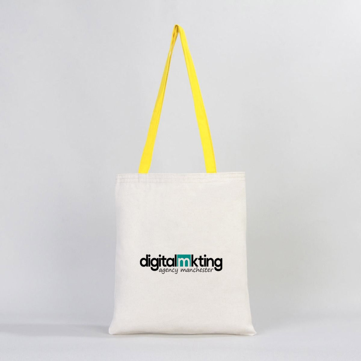 Canvas Bag Yellow Handle - 14"W x 16"H (35 cm x 40 cm) Inner Pocket (Customize)