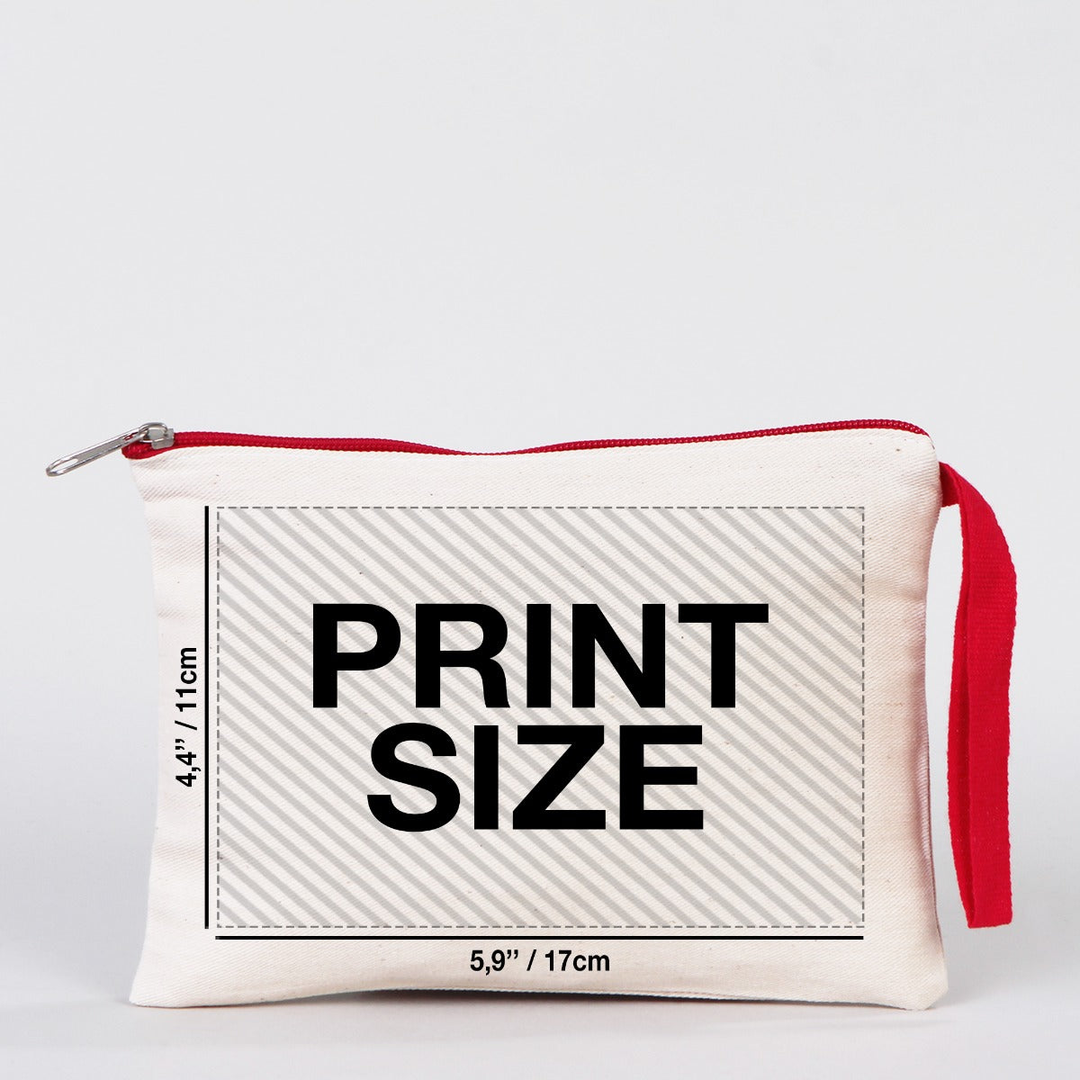Clutch Bag 8"W x 6"H (21 cm x 15 cm) - Red Zippered (Customize)