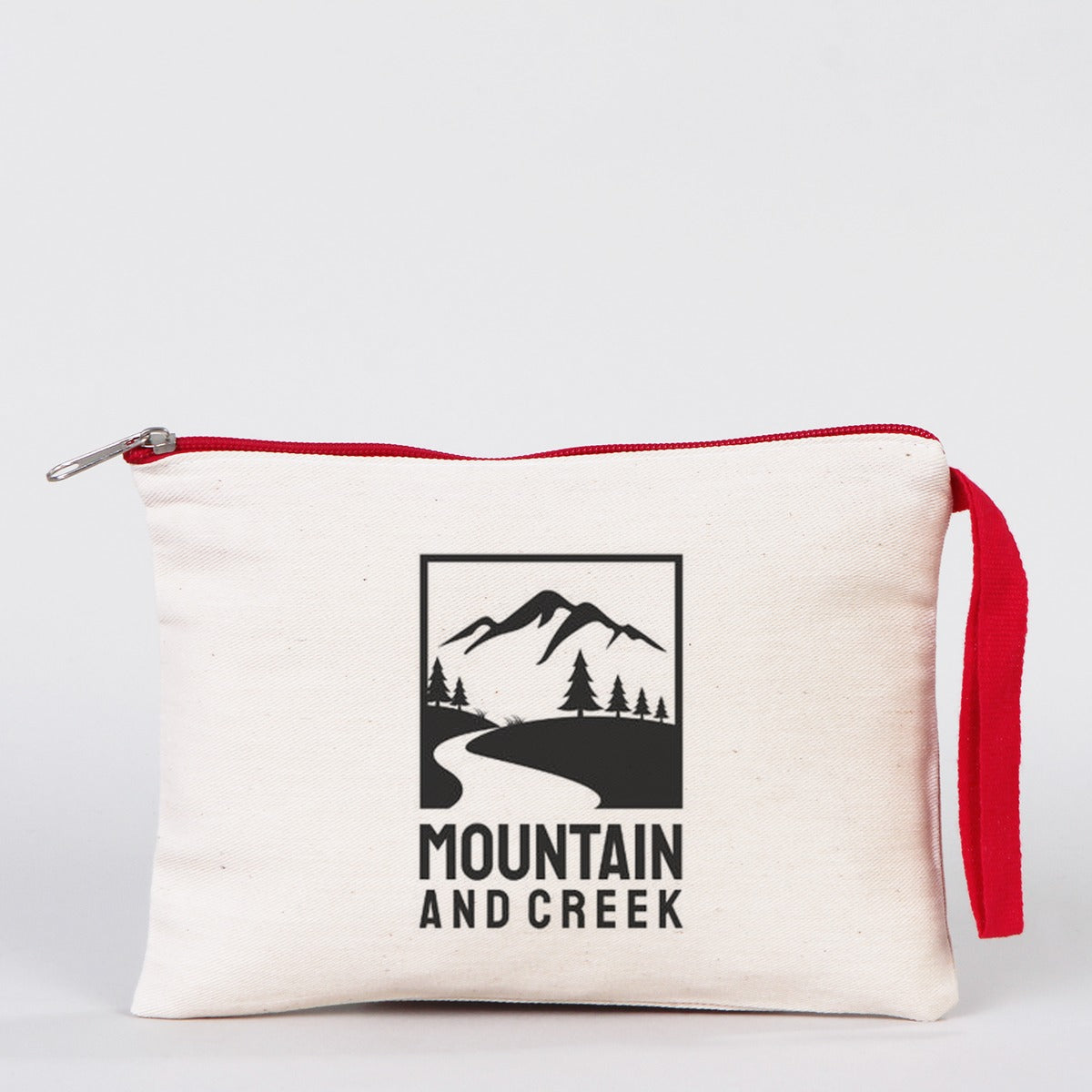 Clutch Bag 8"W x 6"H (21 cm x 15 cm) - Red Zippered (Customize)
