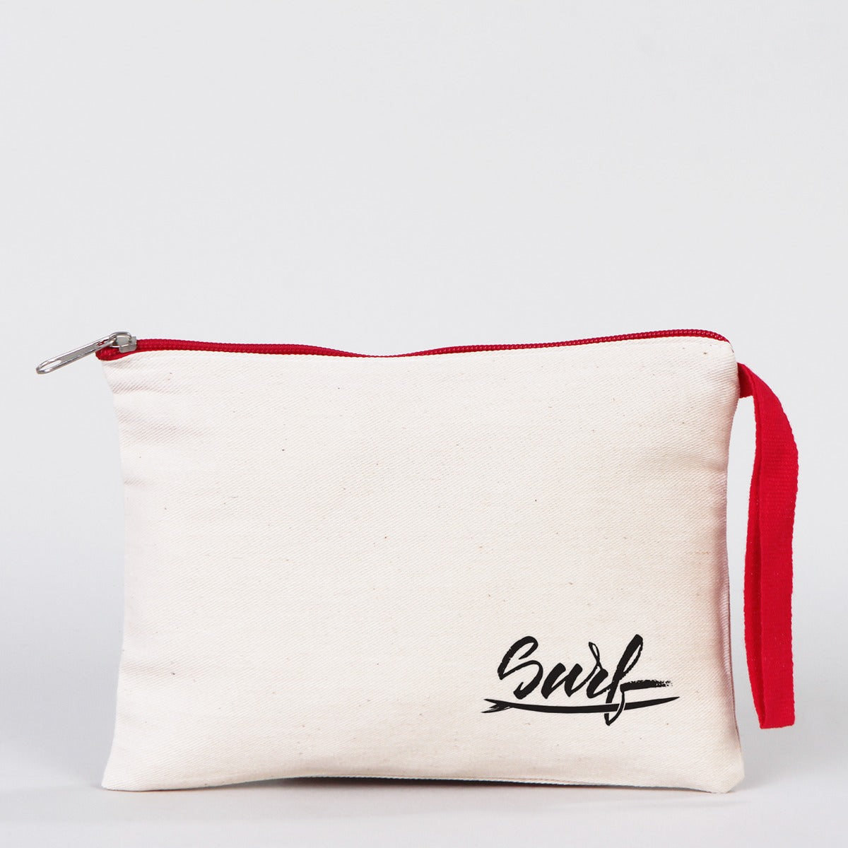 Clutch Bag 8"W x 6"H (21 cm x 15 cm) - Red Zippered (Customize)