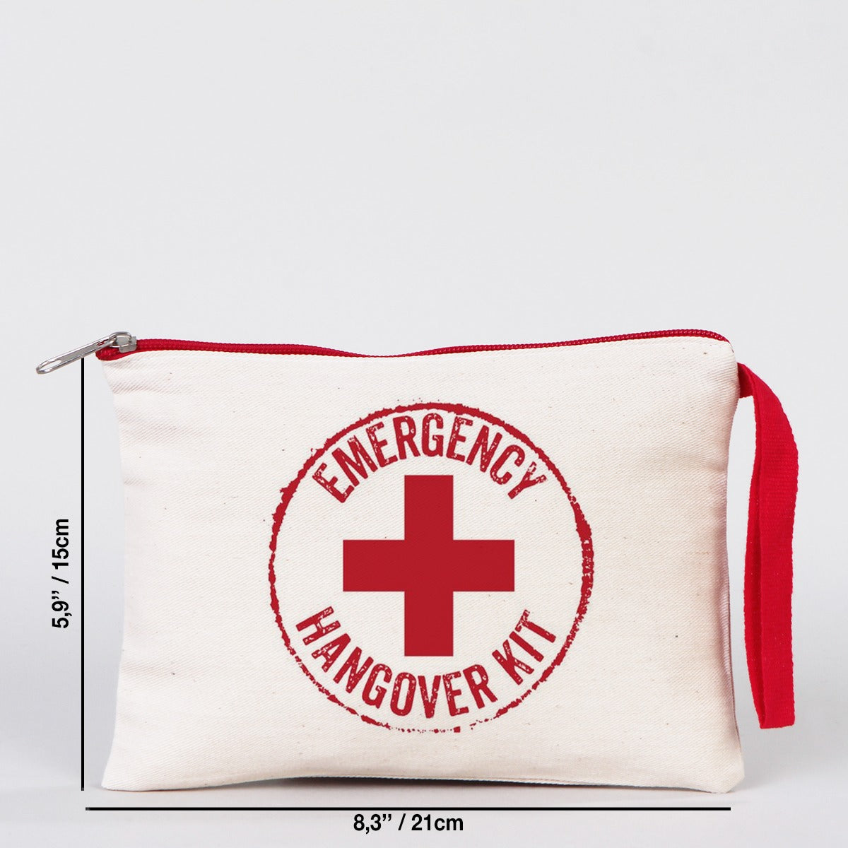Clutch Bag 8"W x 6"H (21 cm x 15 cm) - Red Zippered (Customize)