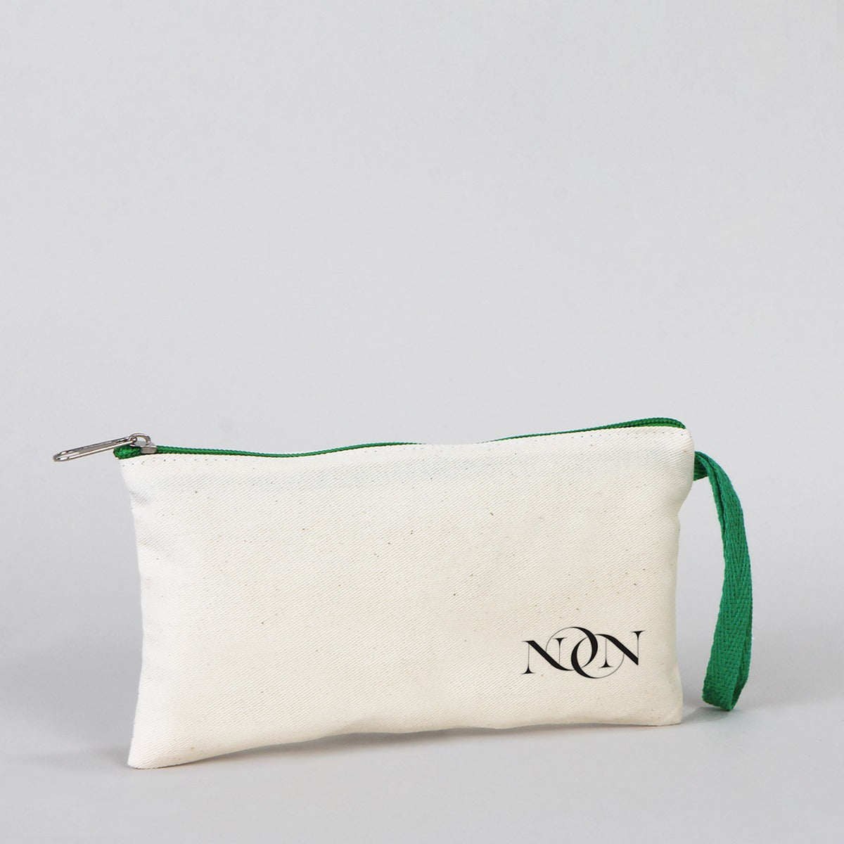 Fabric Pencil Case - 8" W x 4" H (21x10 cm) Green Zippered - (Customize)