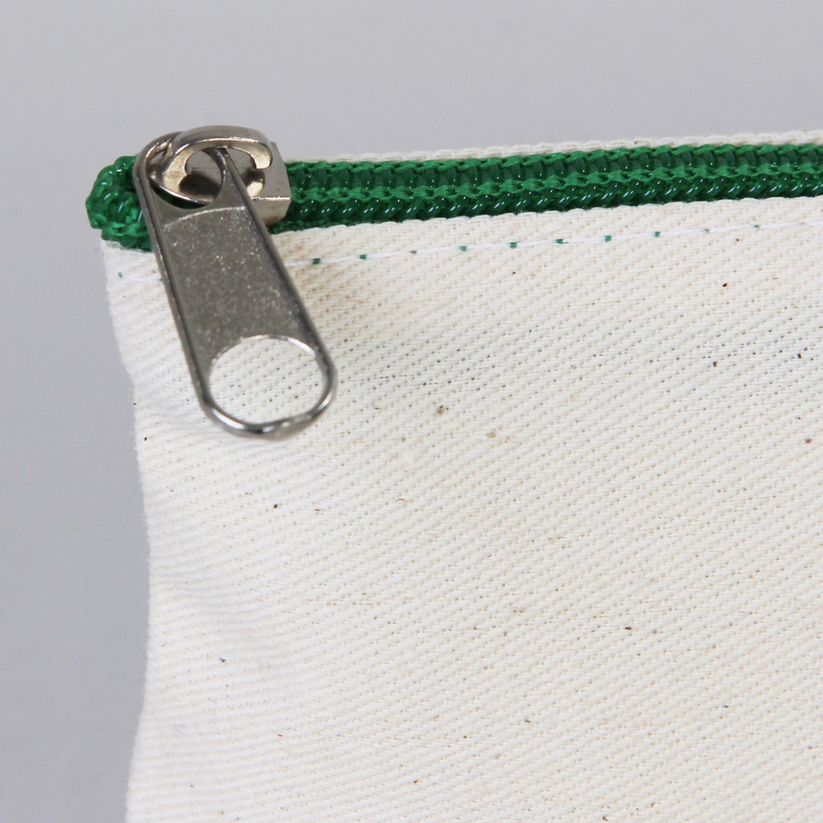 Fabric Pencil Case - 8" W x 4" H (21x10 cm) Green Zippered - (Customize)