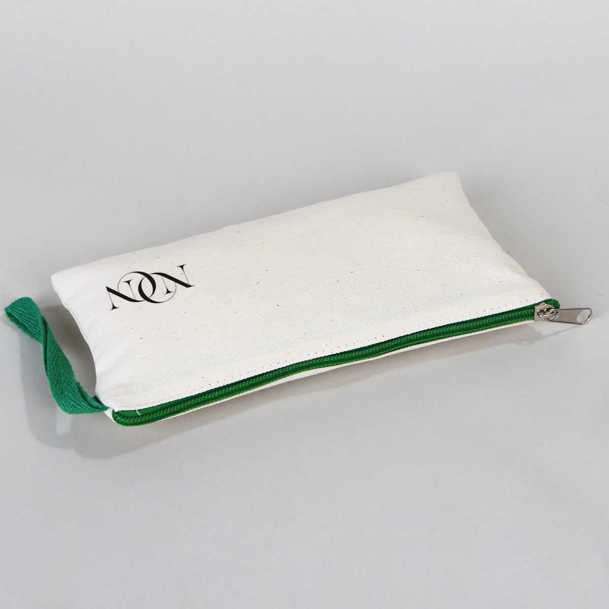 Fabric Pencil Case - 8" W x 4" H (21x10 cm) Green Zippered - (Customize)