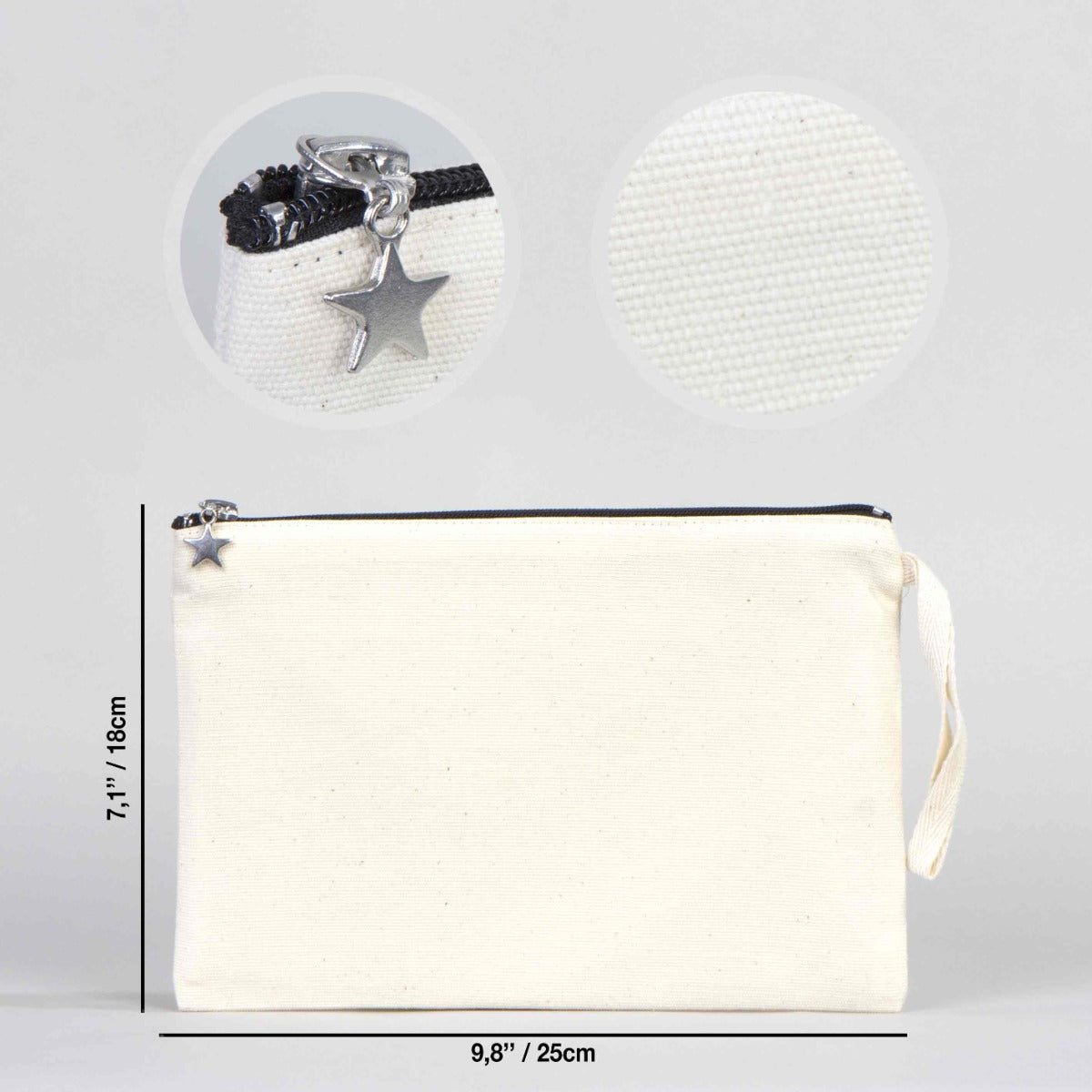 Clutch Canvas Lined Bag - 10"W x 7"H (25cm x 18 cm)