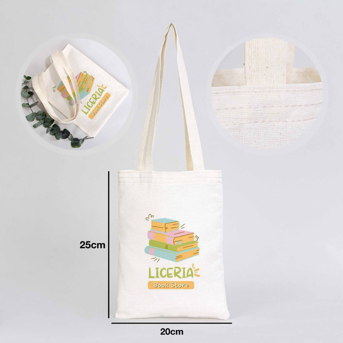 Cotton Book Bag 8"W x 10"H (20 cm x 25 cm) (Customize)
