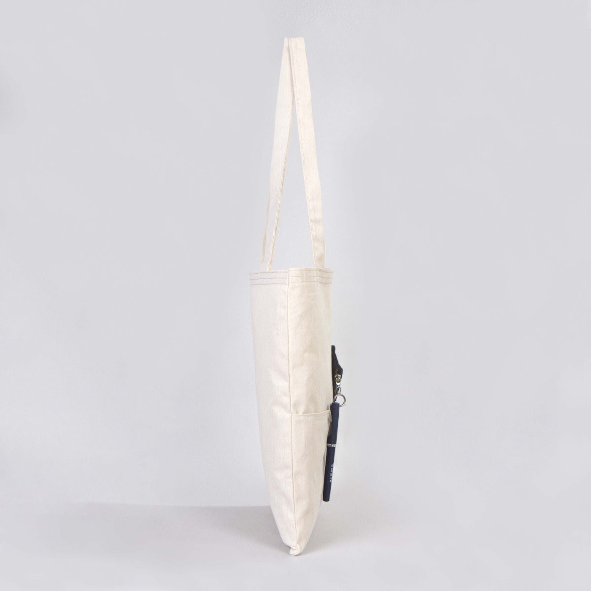 Gabardine Cotton Bag 14" W x 16" H (35 cm x 40 cm) - Pocket Details (Customize)