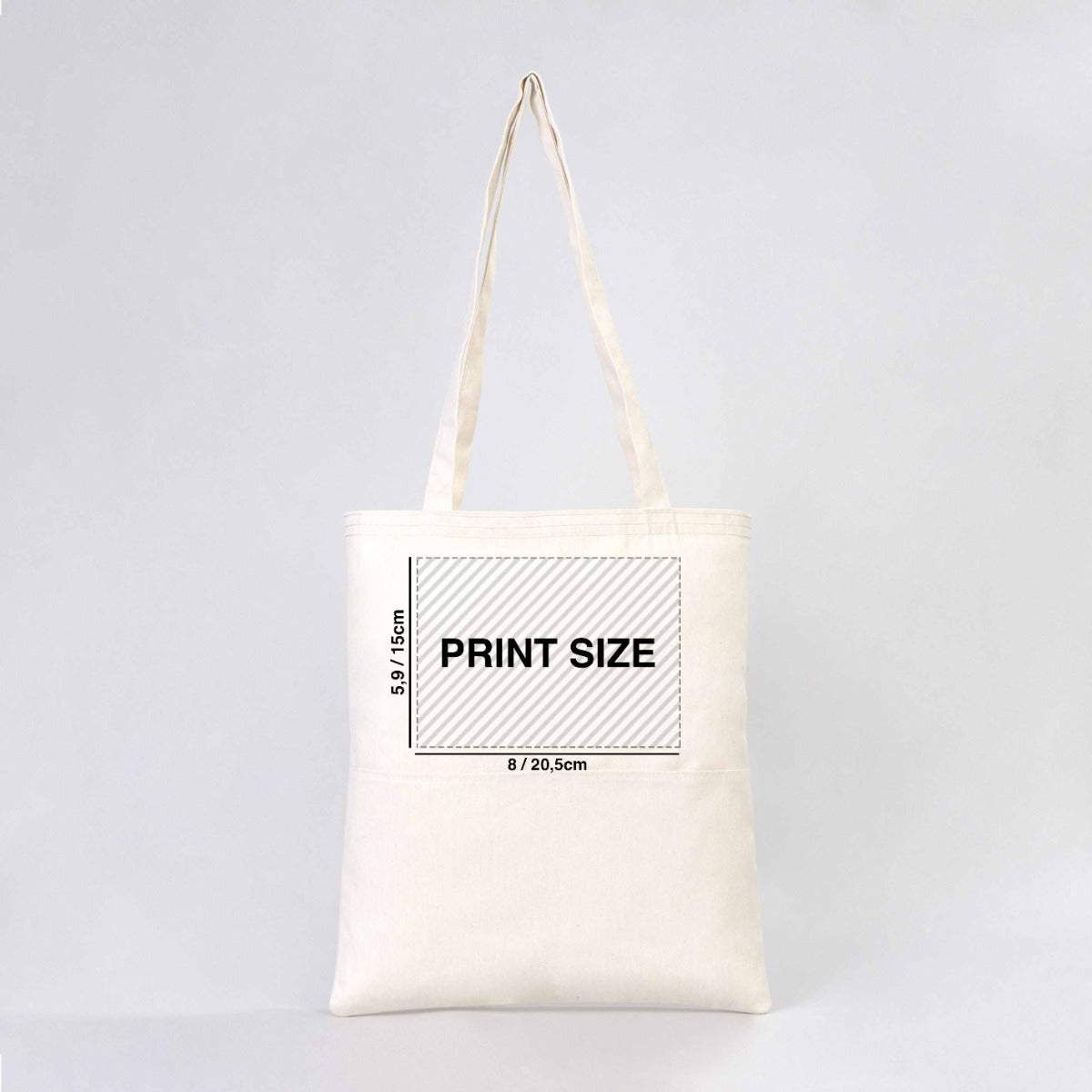 Gabardine Cotton Bag 14" W x 16" H (35 cm x 40 cm) - Pocket Details (Customize)