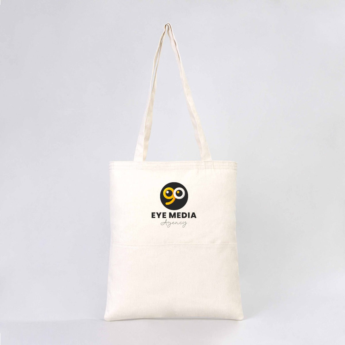 Gabardine Cotton Bag 14" W x 16" H (35 cm x 40 cm) - Pocket Details (Customize)