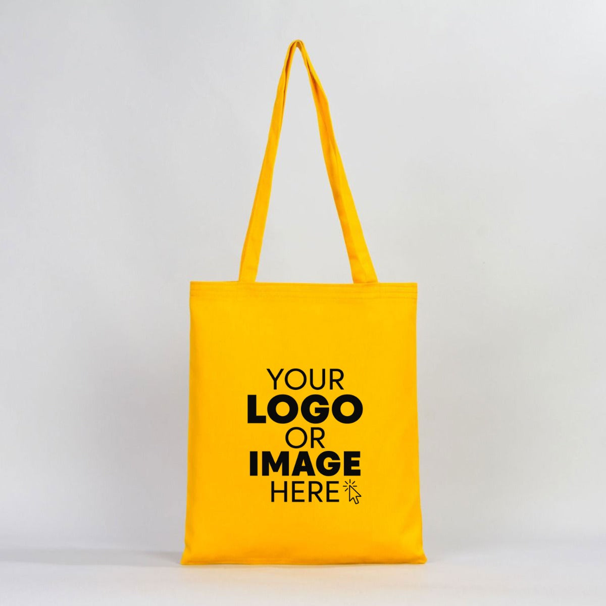Gabardine Cotton Bag 14" W x 16" H (35 cm x 40 cm) - Yellow (Customize)