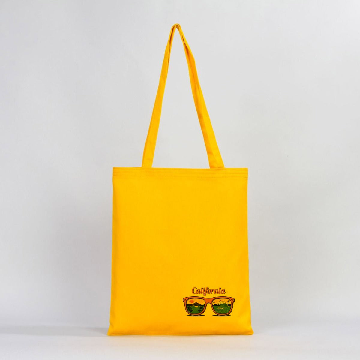 Gabardine Cotton Bag 14" W x 16" H (35 cm x 40 cm) - Yellow (Customize)