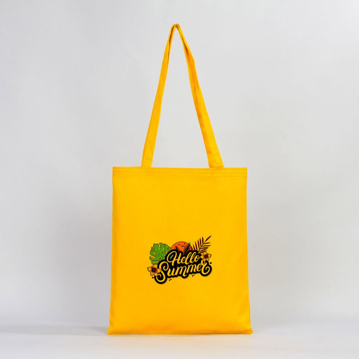 Gabardine Cotton Bag 14" W x 16" H (35 cm x 40 cm) - Yellow (Customize)