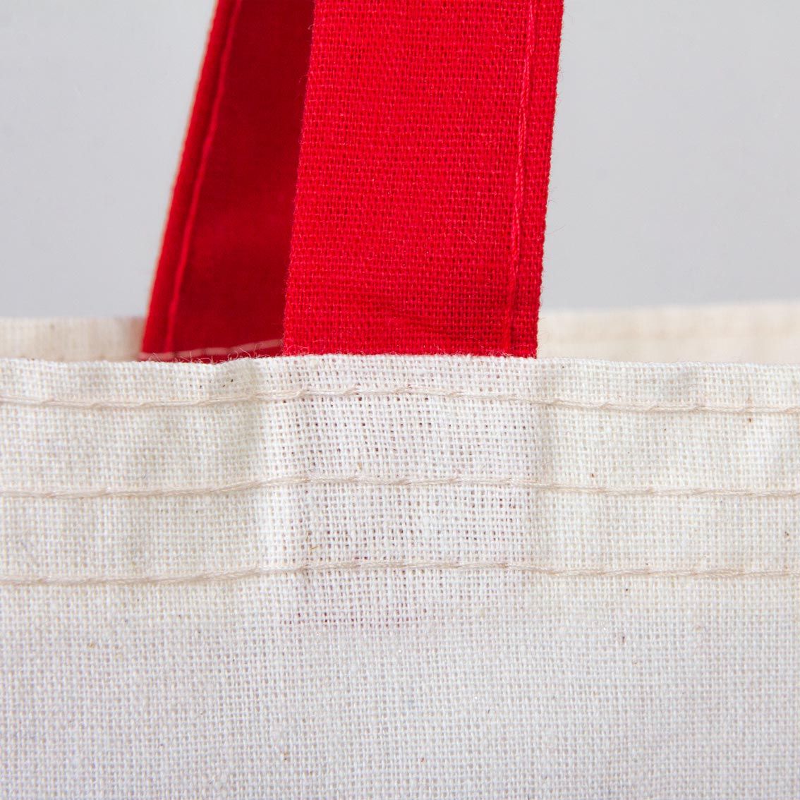 Tote Bags With Color Handles 14"W x 16"H (35 cm x 40 cm ) - Red (Customize)