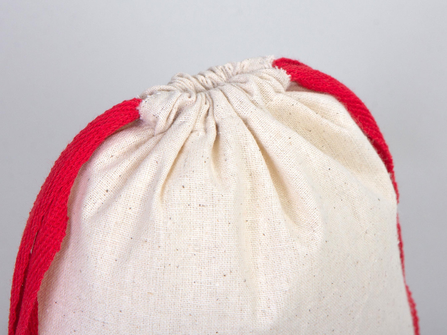 Red Drawstring Cotton Bags 6"W x 8"H (15.5cm x 20 cm) , Great For Packing And Wrapping, Organic Cotton Pouch Bag, Bridal Shower Bag, Custom Bag