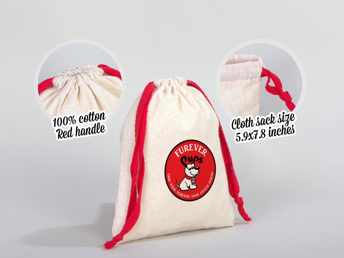 Red Drawstring Cotton Bags 6"W x 8"H (15.5cm x 20 cm) , Great For Packing And Wrapping, Organic Cotton Pouch Bag, Bridal Shower Bag, Custom Bag