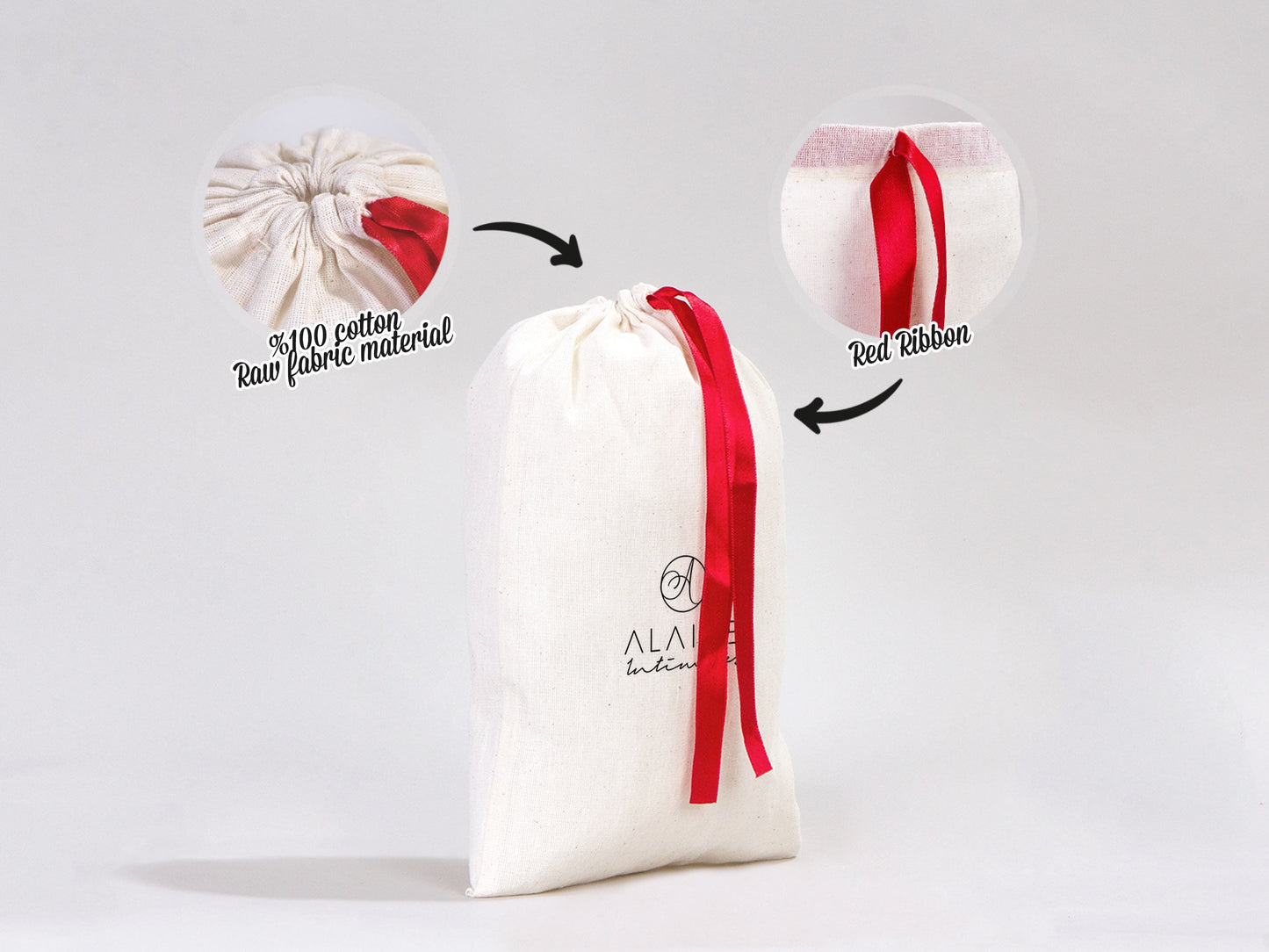 Personalized Logo Printed Cotton Bags – 8 W x 12 H (20 cm " x 30 cm ") Red Double Drawstring Pouch Bags, Custom Party Favor Bags for Bridal Gifts