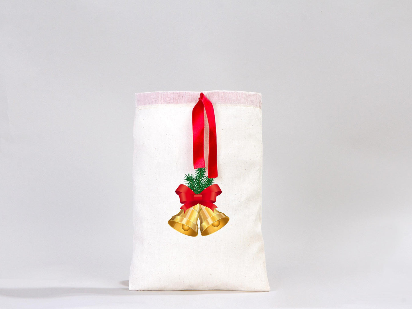 Personalized Logo Printed Cotton Bags – 8 W x 12 H (20 cm " x 30 cm ") Red Double Drawstring Pouch Bags, Custom Party Favor Bags for Bridal Gifts