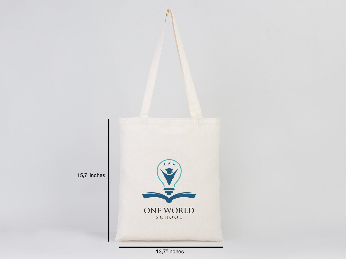 Customize Tote Bags 14 W" x 16 H" (35 cm x 40 cm) - Personalized Bags - Promotional Reusable Grocery Bag - With Your Logo or Photo
