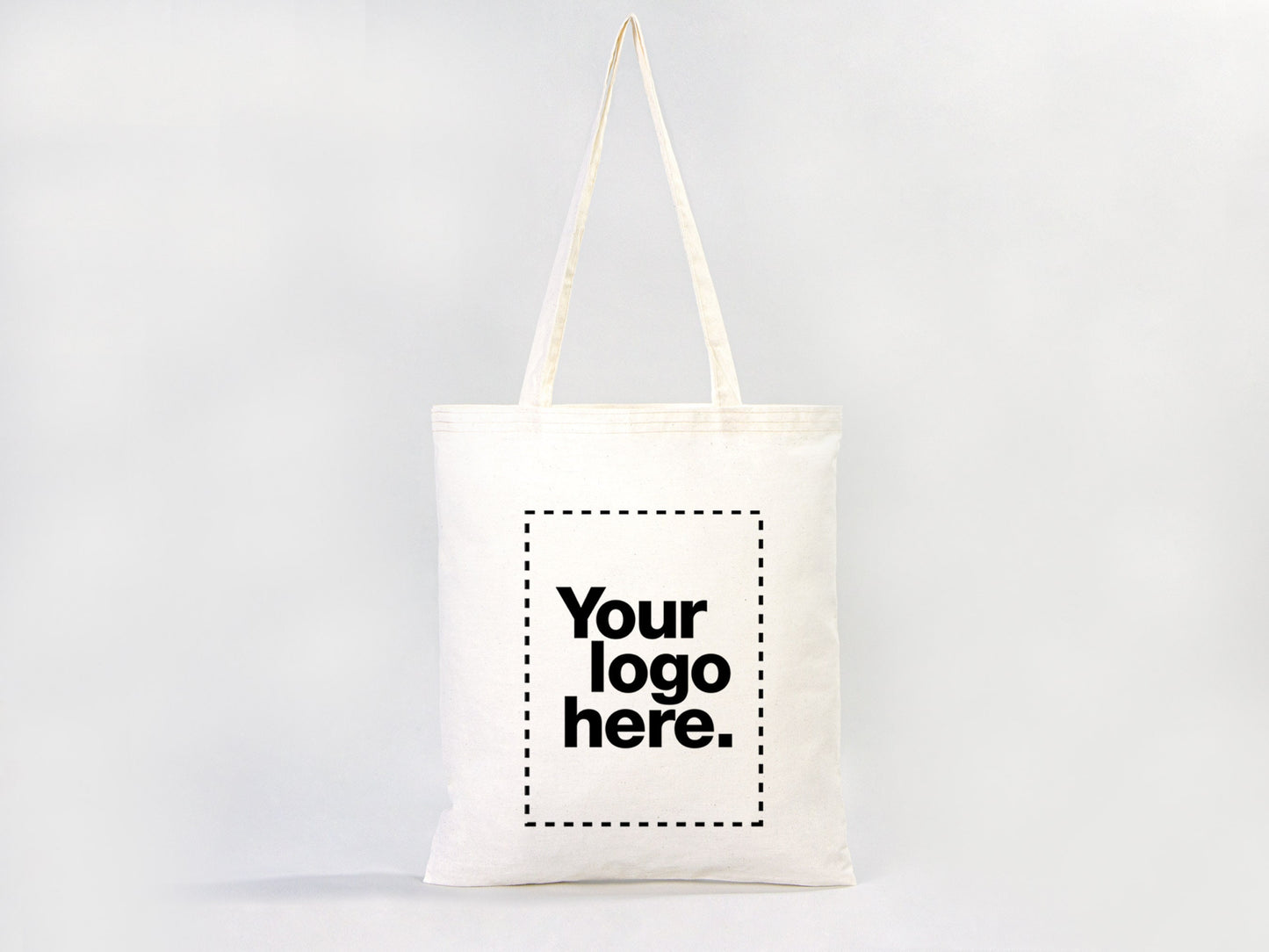 Custom Wholesale 18"W x 16"H (45 cm x 40 cm) Cotton handle Tote Bag With Logo - Personalized Photo, Text, or Logo Print - Shopping and Daily Use