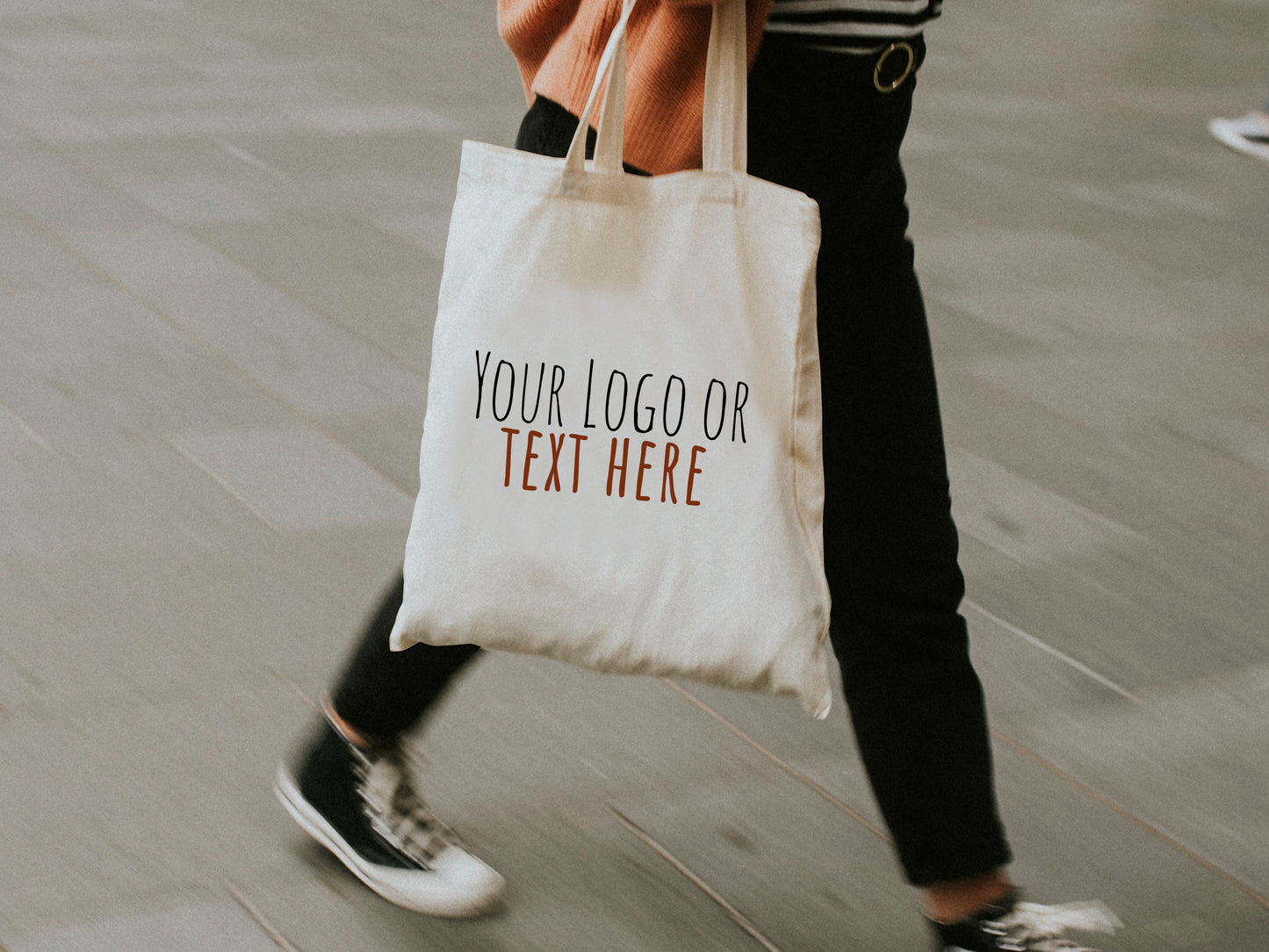 Custom Wholesale 18"W x 16"H (45 cm x 40 cm) Cotton handle Tote Bag With Logo - Personalized Photo, Text, or Logo Print - Shopping and Daily Use
