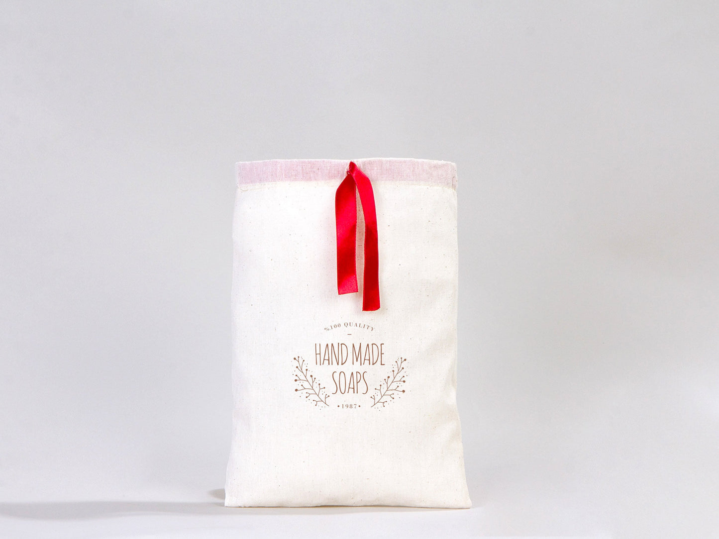 Personalized Logo Printed Cotton Bags – 8 W x 12 H (20 cm " x 30 cm ") Red Double Drawstring Pouch Bags, Custom Party Favor Bags for Bridal Gifts