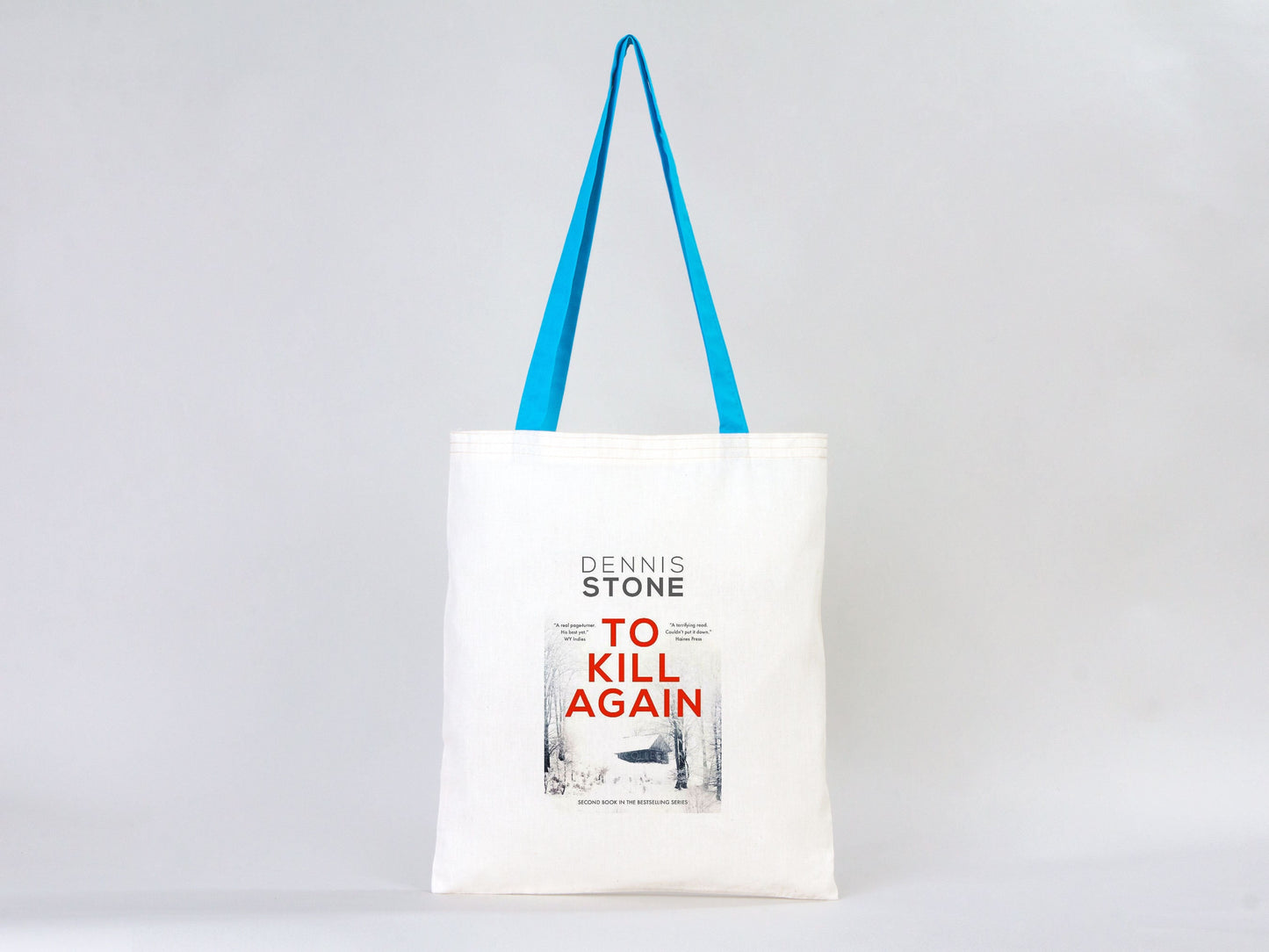 Custom Tote Bag with Turquoise Handle - 14"W x 16"H (35 cm x 40 cm) - Wholesale Tote Bags with Your Logo - 100% Cotton Organic Tote Bags