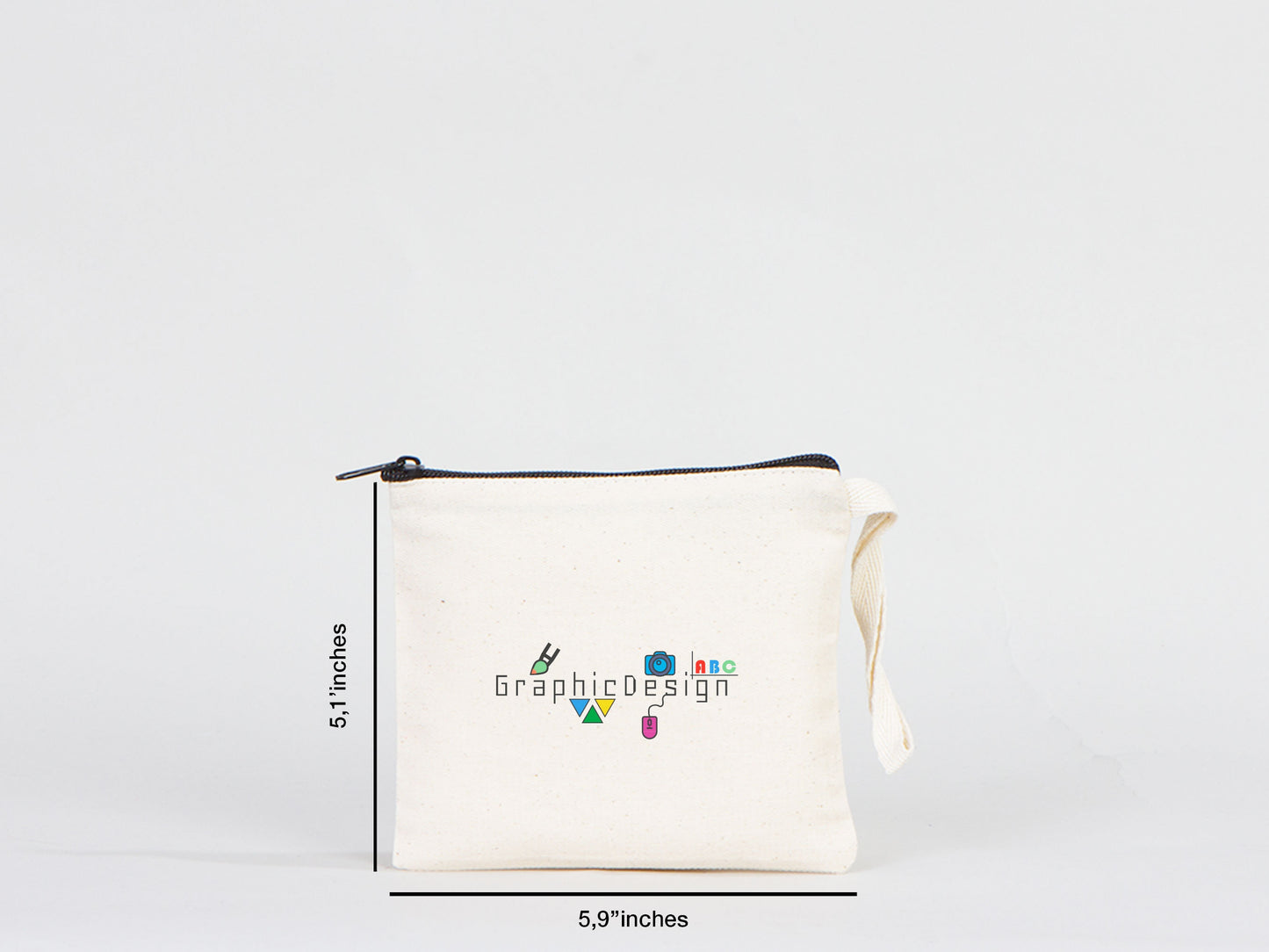 Personalized Coin Purse, 5"W x 6"H (13 cm x 15 cm) Zippered Pouch Bag, Coin Pouch Bag , Linen Coin Purse with Zipper, Linen Coin Case