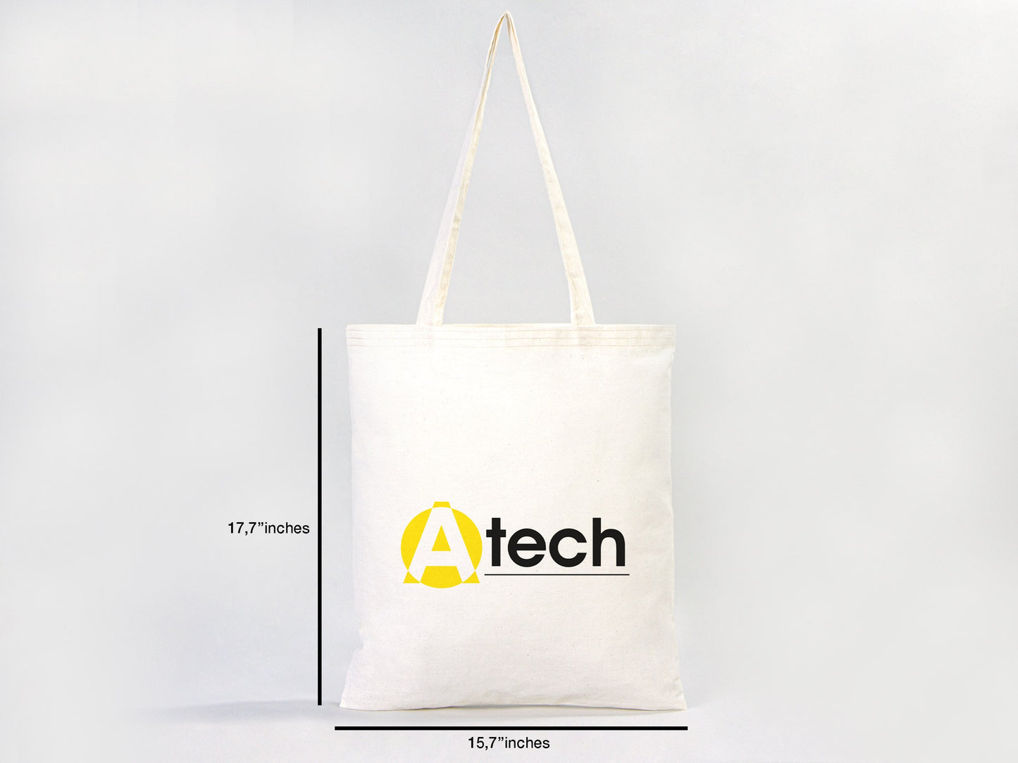 Custom Wholesale 18"W x 16"H (45 cm x 40 cm) Cotton handle Tote Bag With Logo - Personalized Photo, Text, or Logo Print - Shopping and Daily Use