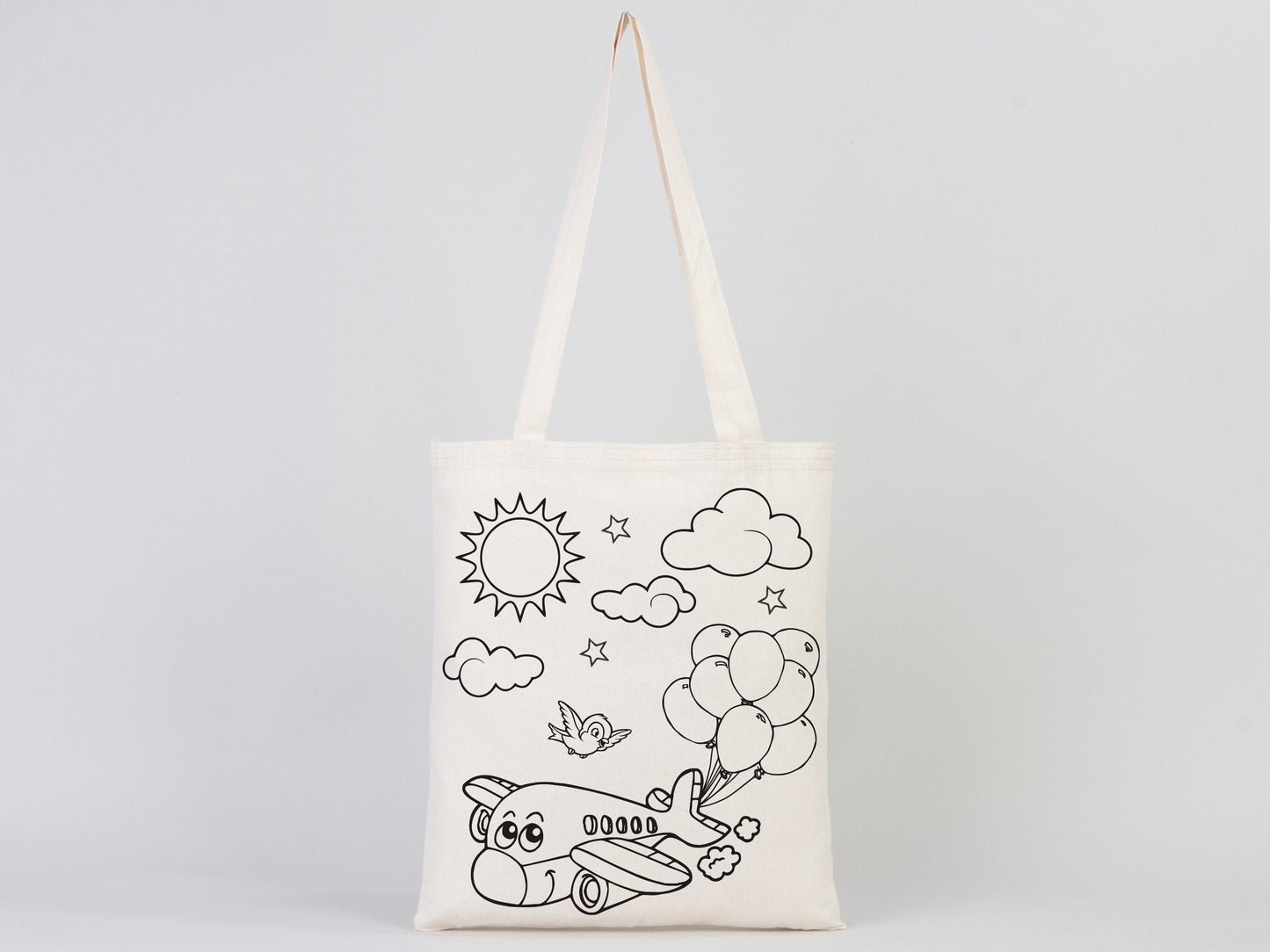 Painting Coloring Bag, NO PENCIL In This Package, 14"W x 16"H (35.5 cm x 40 cm) Car and Plane Coloring Bag, Washable Coloring for Kids, Fun Coloring Activities
