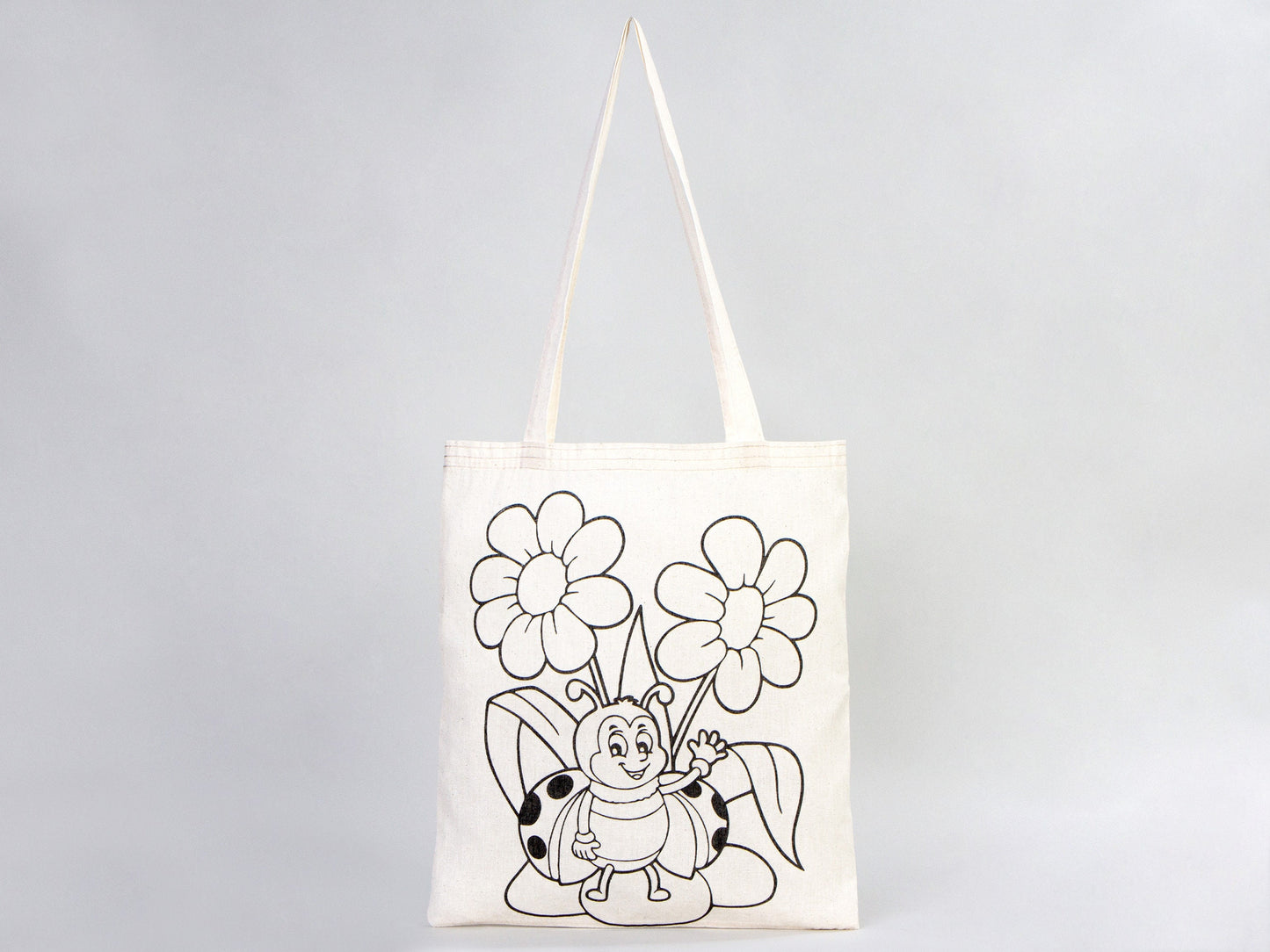 Giraffe and Bee Coloring Bag 14"W x 16"H (35x40 cm), NO PENCIL In This Package, Eco Friendly Coloring For Kids, Gift For Parent, Coloring Activities For Kids