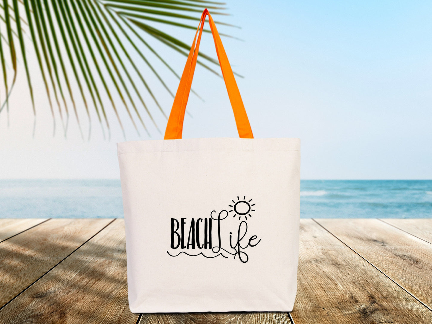 Beach Canvas Bags 19"W x 16"H x 4"L (48 cm x 41 cm x 10 cm) - Travel and Beach Bags - Welcome Wedding Bag