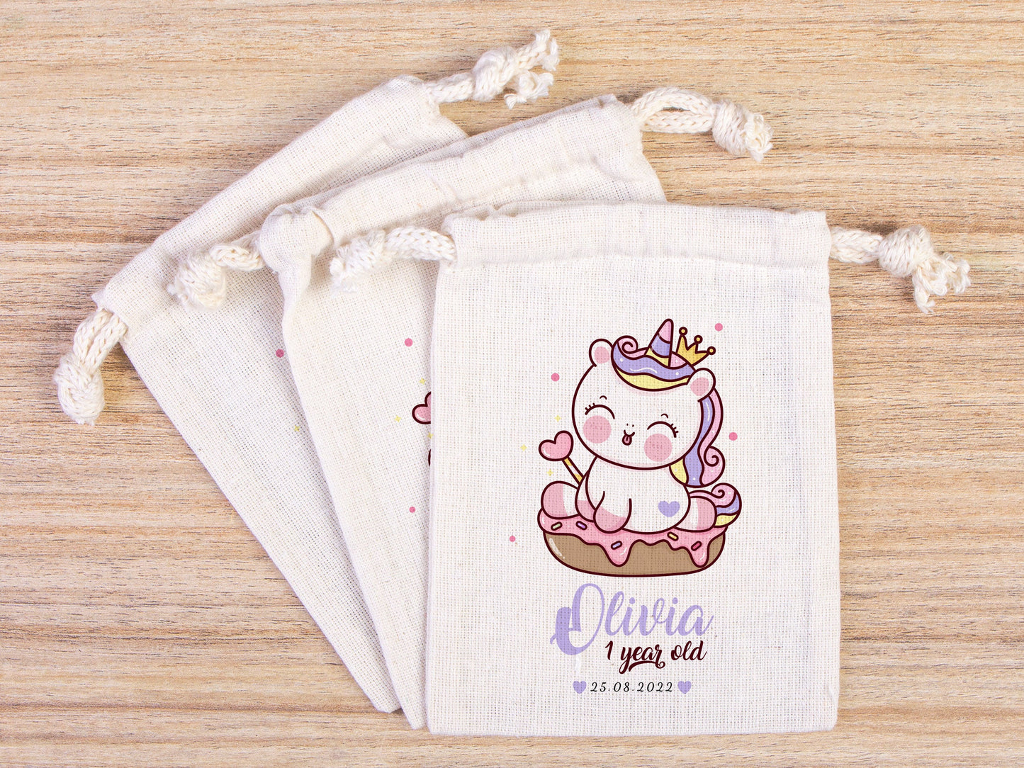 1st Birthday Favour Bags, Custom Party Bags for first birthday, Personalized Favor Bags