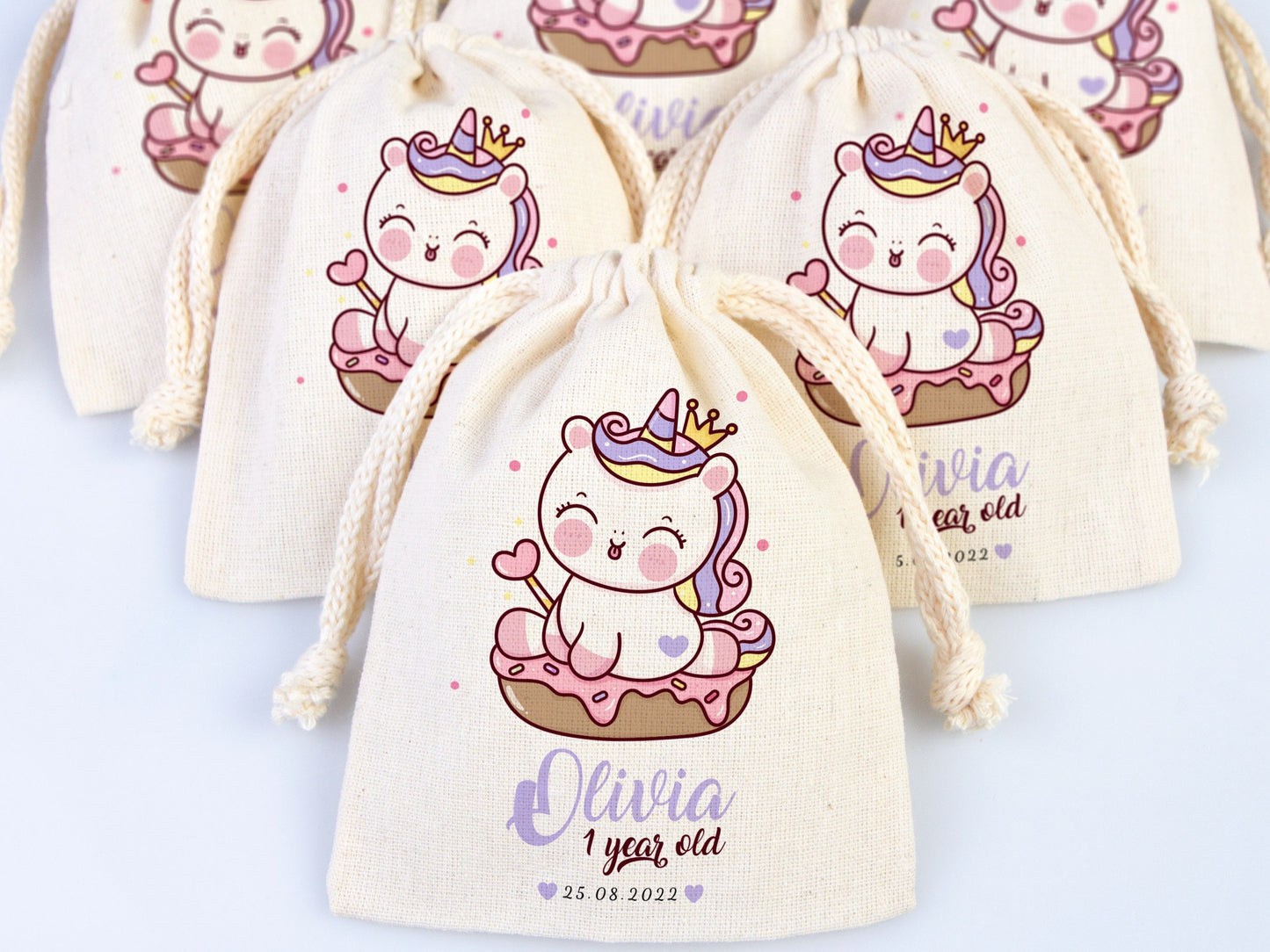 1st Birthday Favour Bags, Custom Party Bags for first birthday, Personalized Favor Bags